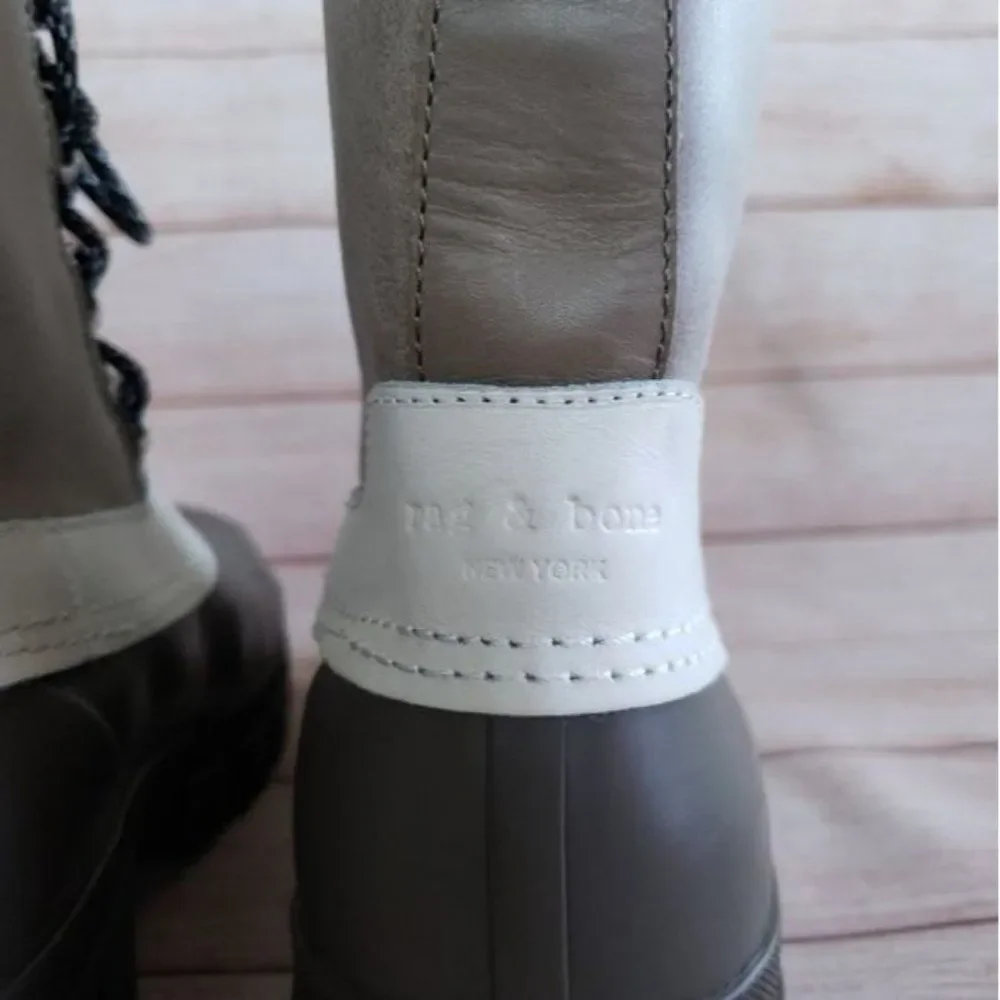 Rag & Bone Snow Winter Thermal Water Resistant Suede Rubber Shearling Boots 38